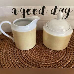 FITZ & FLOYD Sugar Creamer Set EUC Kim Morgan Lemons Collection
